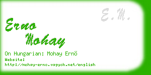 erno mohay business card