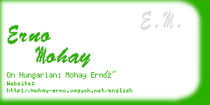 erno mohay business card